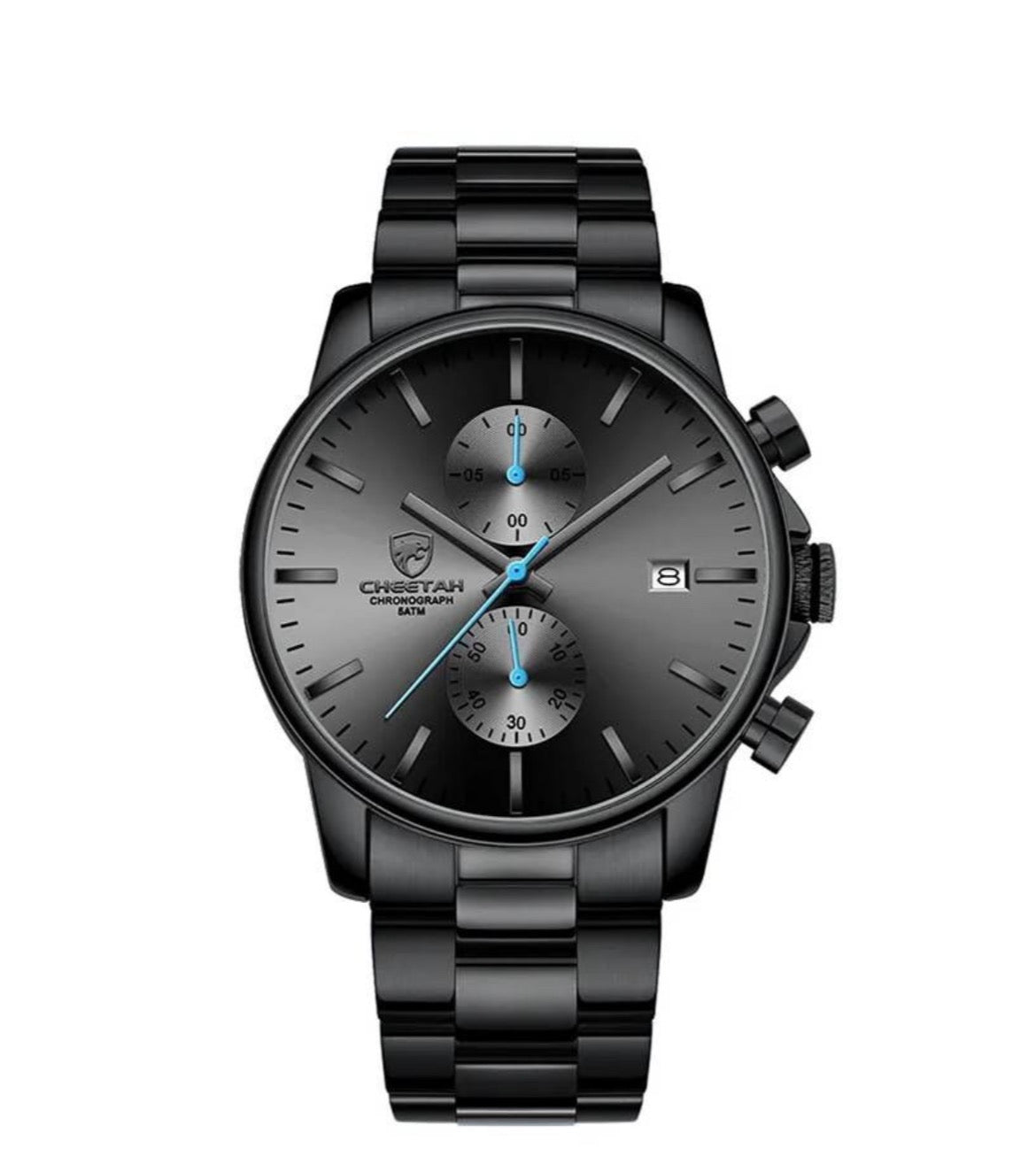 Men's Chronograph Watch Stainless Steel Quartz 3ATM Waterproof - Blue