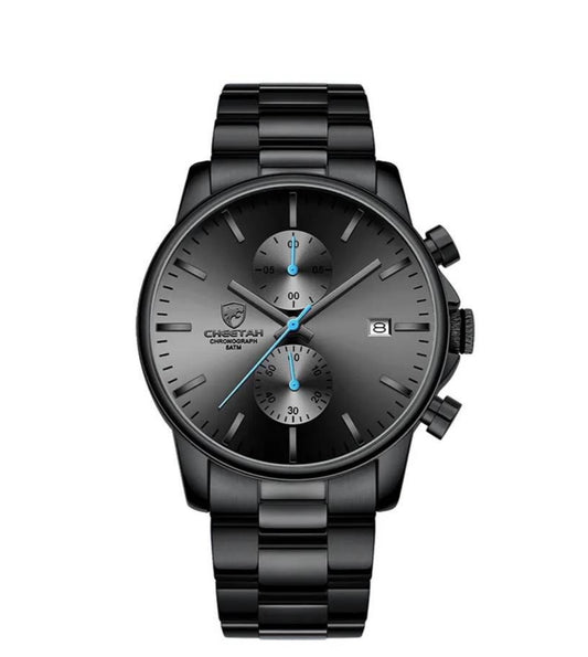 Men's Chronograph Watch Stainless Steel Quartz 3ATM Waterproof - Blue